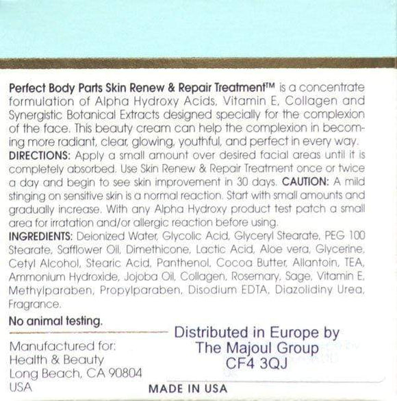 Perfect Body Parts Skin Renew and Repair Treatment 4oz Alpha Hydroxy Acids 8%|Collagen|Mass For Life|