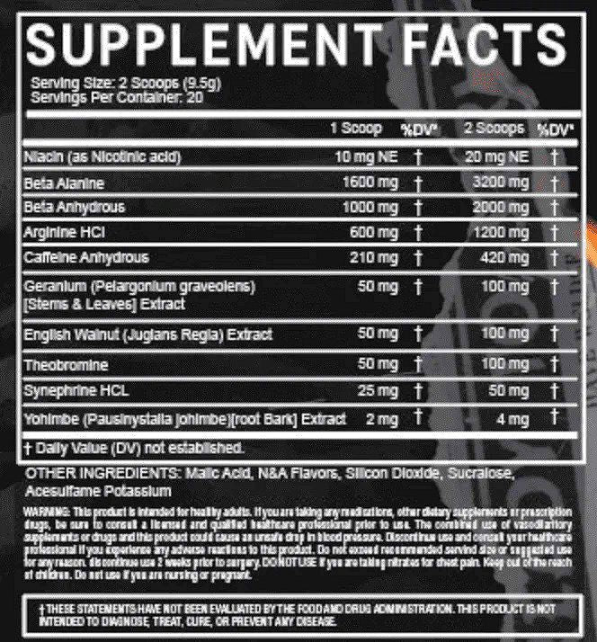 The Nemesis Project Hive Pre-Workout  high stimulants fact