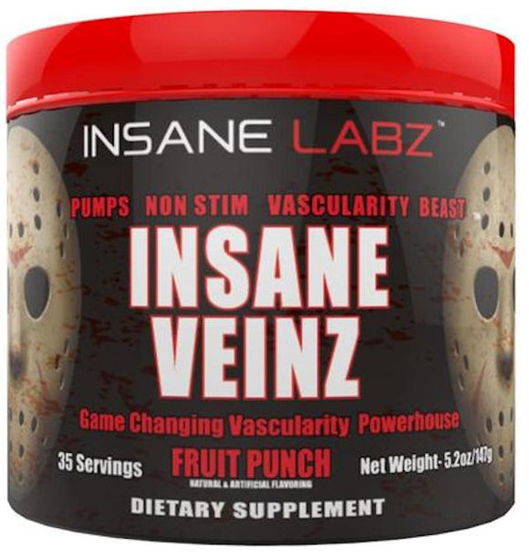 Insane Labz Insane Veinz Pre Workout Non-Stim|Muscle Pumps|Mass For Life|