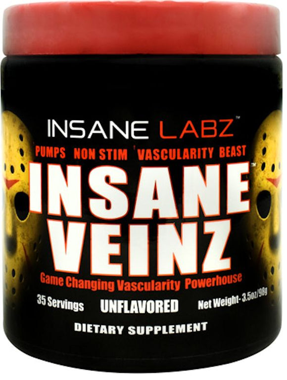 Insane Labz Insane Veinz Pre Workout Non-Stim|Muscle Pumps|Mass For Life|