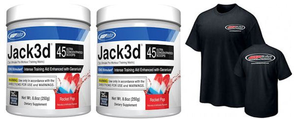 USP Labs Double Jack3d with FREE Shirt|Pre-Workout|Mass For Life|
