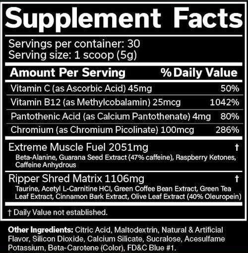 JNX Sports The Ripper 30 servings|Pre-Workout|Mass For Life|