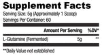Ryse Supps Fermented L-Glutamine facts