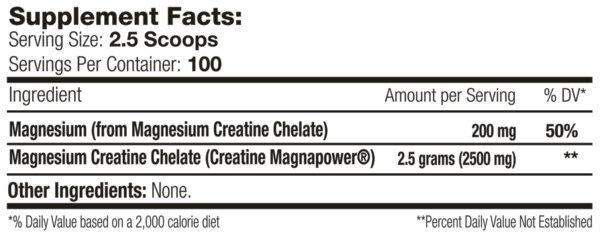 Serious Nutrition Solutions Magnesium Creatine Chelate facts