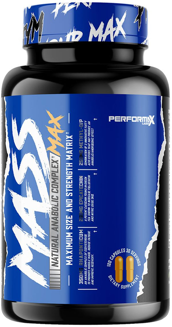 Performax Labs MassMax Natural Anabolic Complex 120 Capsules|Muscle Pumps|Mass For Life|