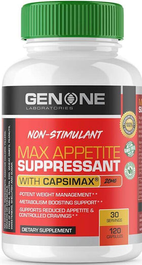 Genone Labs Max Appetite Suppressant 120 caps|Appetite Control|Mass For Life|