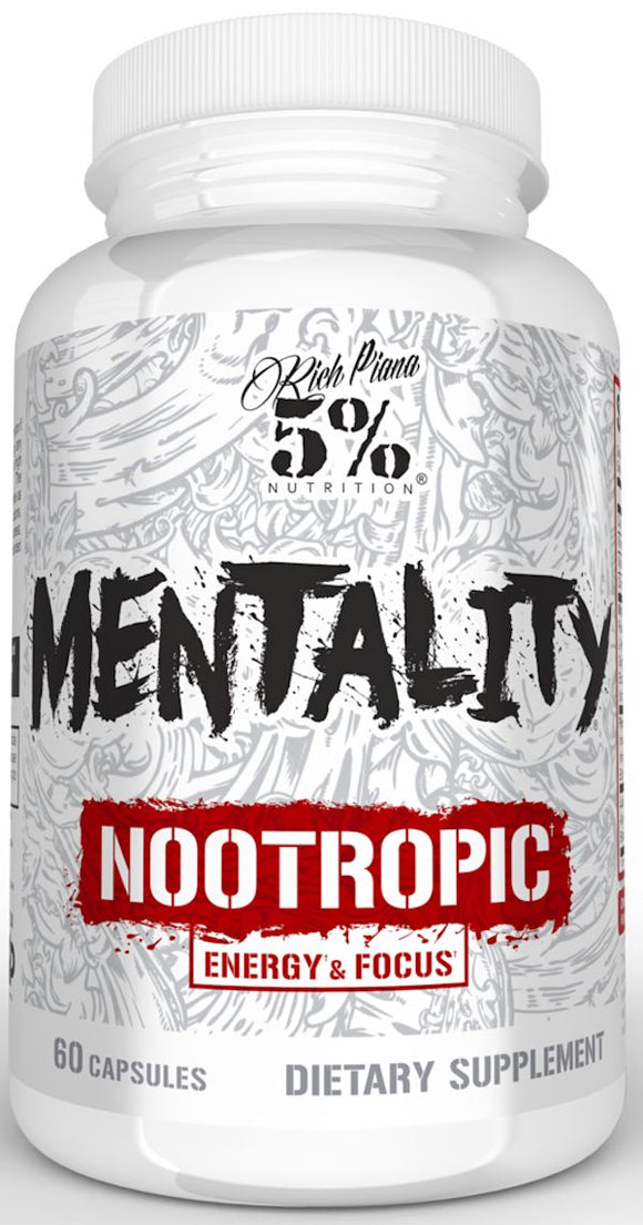 5% Nutrition Mentality Energy and Focus 60 Capsules|Pre-Workout|Mass For Life|