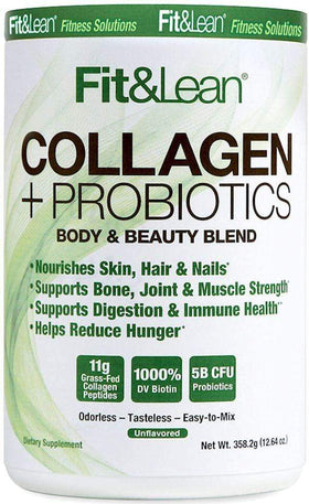 MHP Fit & Lean Collagen + Probiotics 30 servings|Collagen|Mass For Life|