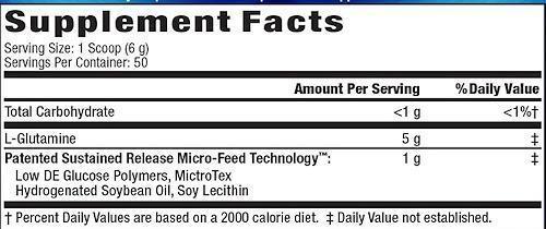 MHP Glutamine-SR 300 gms 50 serving|Glutamine|Mass For Life|
