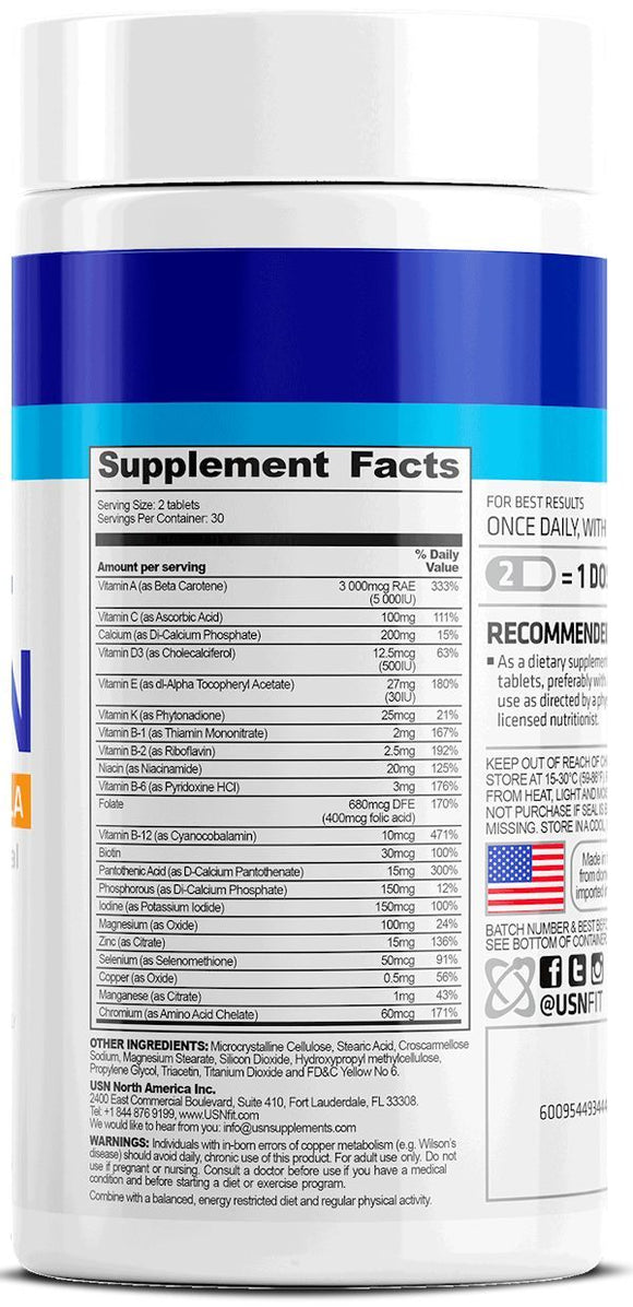 USN Vibrance Multi-Vitamin 60 tabs|Multi Vitamin|Mass For Life|