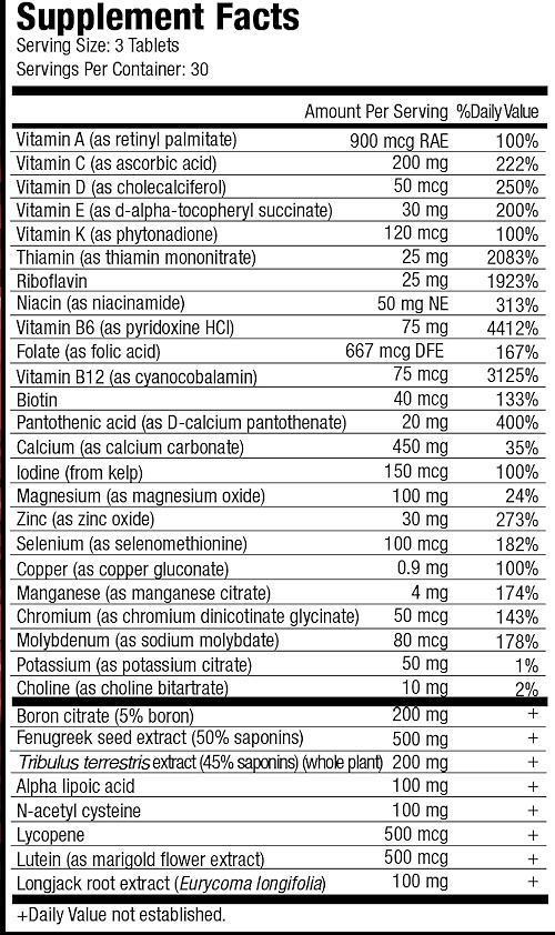 MuscleMeds Vitamin T Multi 90 Tablets|Multi Vitamin|Mass For Life|