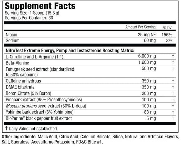MuscleMeds Nitrotest Pre Workout 30 servings|Pre-Workout|Mass For Life|