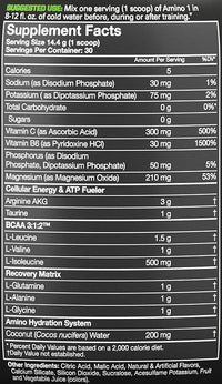 MusclePharm BCAA Cherry Limeade MusclePharm Amino 1  Hydrate + Recover