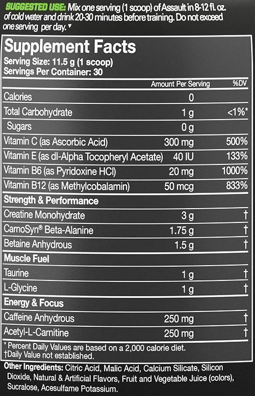 MusclePharm Creatine Green Apple MusclePharm Assault 30 servings