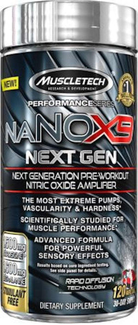 MuscleTech naNOX9 Next Gen 120 ct|Muscle Pumps|Mass For Life|