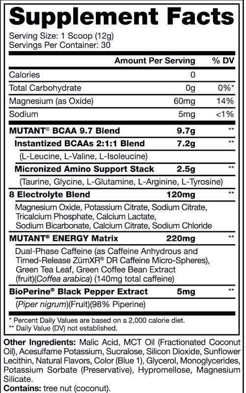 Mutant BCAA 9.7 Energy 30 servings|BCAA|Mass For Life|