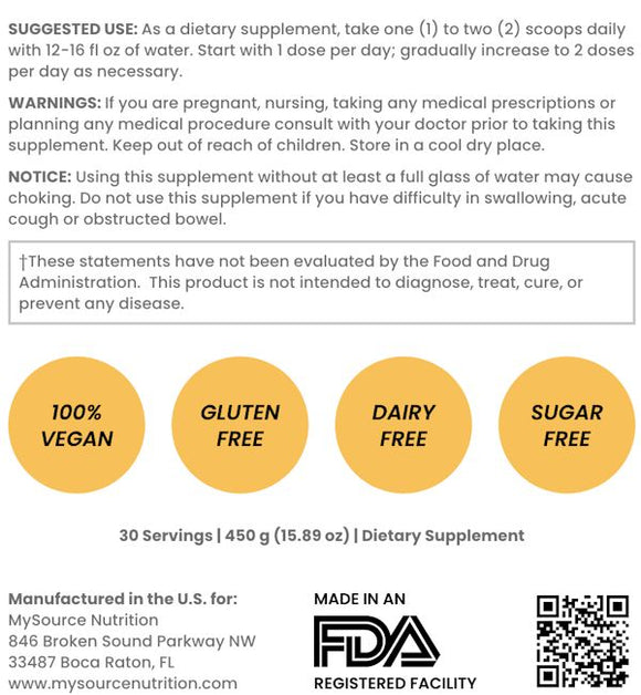 MySource Nutrition Co. MySource Fiber G|Digestion|Mass For Life|