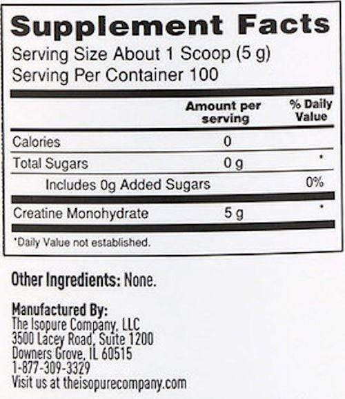 Nature's Best Isopure Creatine Monohydrate 100 servings|Creatine|Mass For Life|