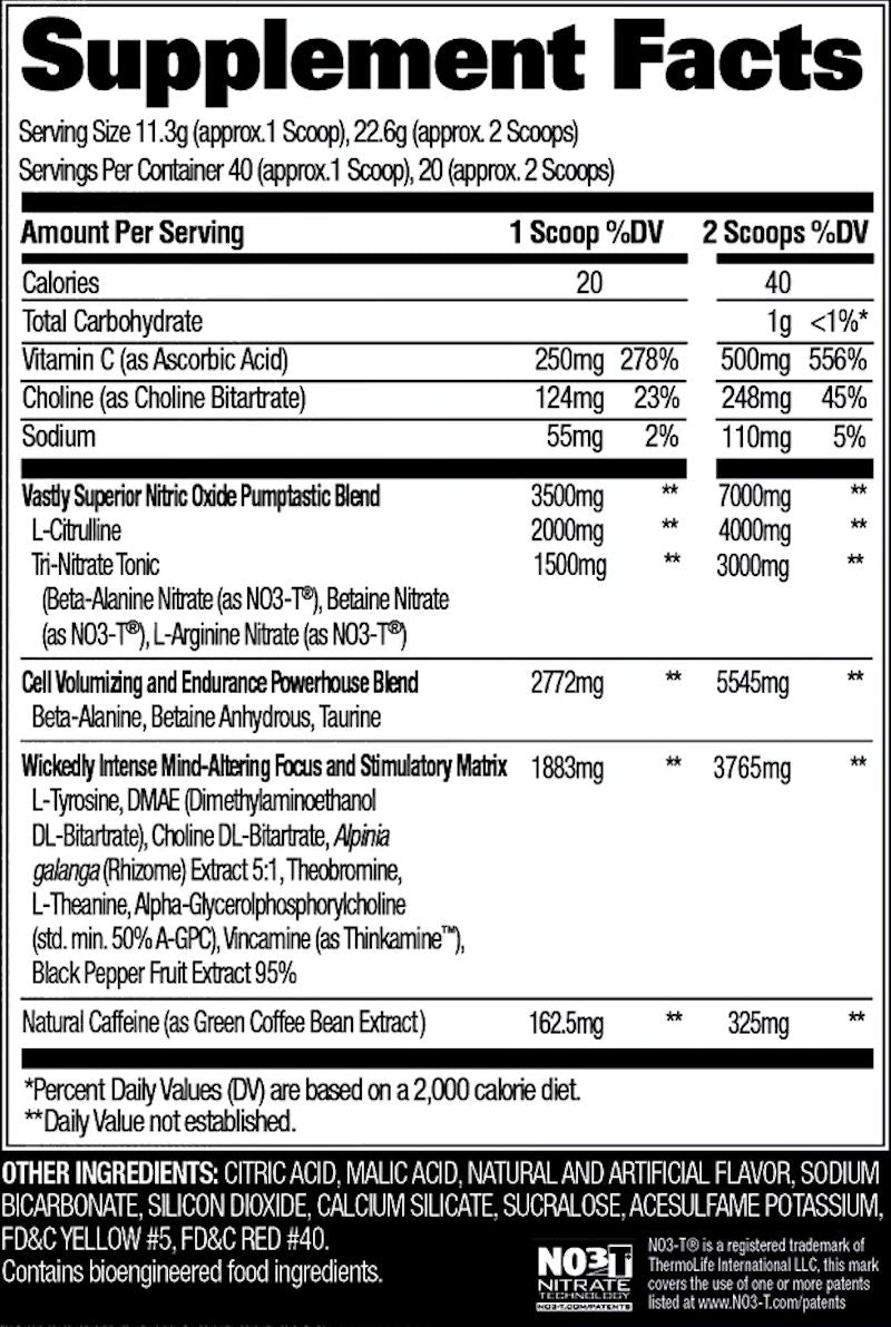 GAT Sport Nitraflex Black Pre Workout fact