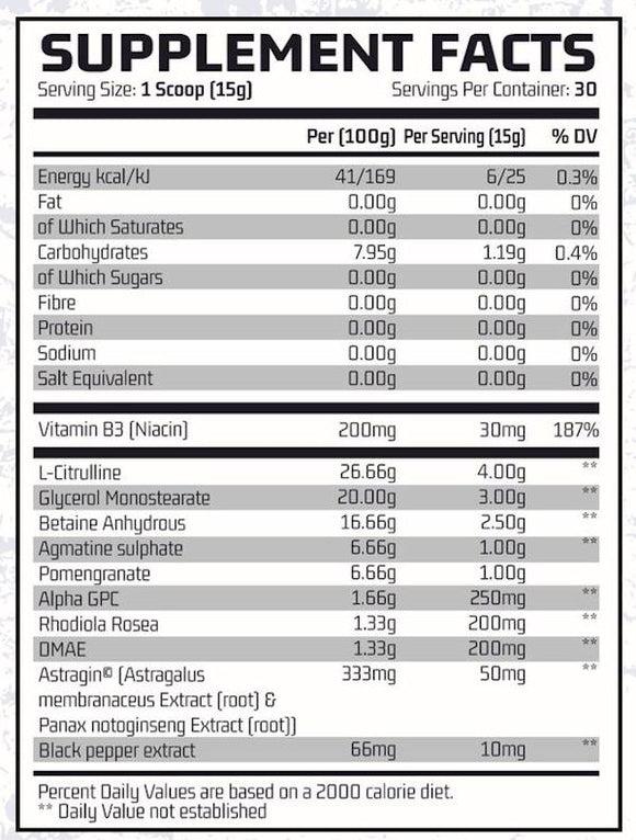Chemical Warfare Nitro Pump|Pre-Workout|Mass For Life|