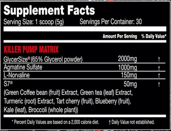 Killer Labz Noxious Pre-Workout 30 servings|Citrulline|Mass For Life|