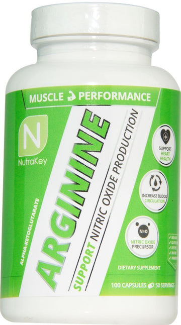 NutraKey Arginine AKG 100 Caps|Arginine|Mass For Life|