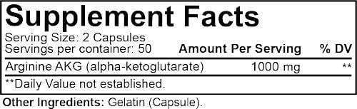 NutraKey Arginine AKG 100 Caps|Arginine|Mass For Life|