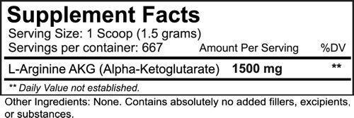 NutraKey Arginine AKG 667 Servings|Arginine|Mass For Life|