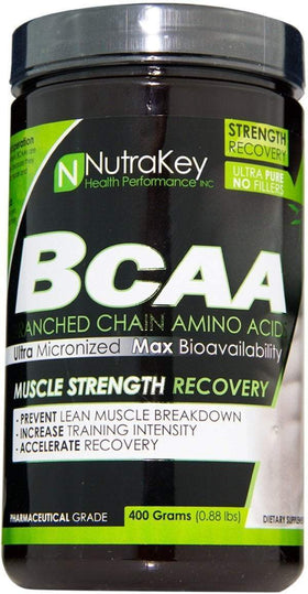 NutraKey BCAA Powder 400 gms|BCAA|Mass For Life|