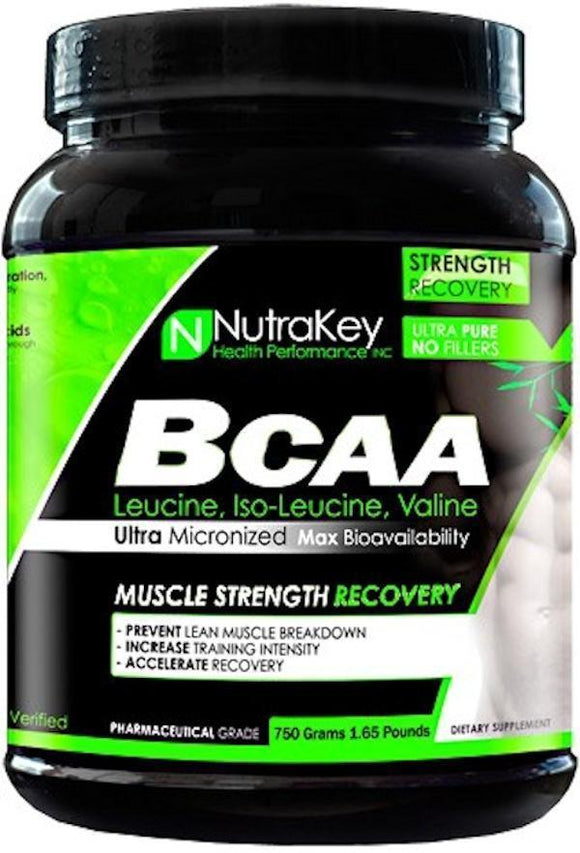 NutraKey BCAA Powder 750 gms|BCAA|Mass For Life|