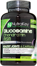 Nutrakey Glucosamine Chondroitin MSM 120 Caps|Joint Support|Mass For Life|