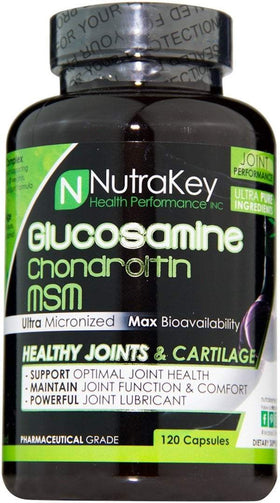 Nutrakey Glucosamine Chondroitin MSM 120 Caps|Joint Support|Mass For Life|