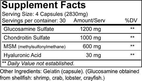 Nutrakey Glucosamine Chondroitin MSM 120 Caps|Joint Support|Mass For Life|
