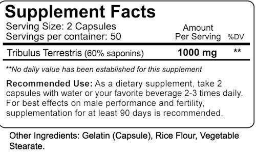 NutraKey Tribulus 100 Caps|Tribulus|Mass For Life|
