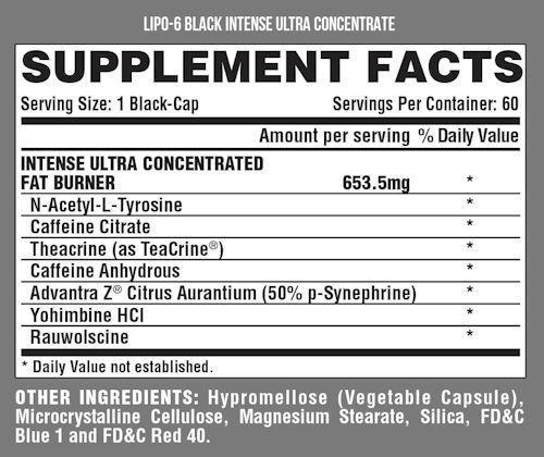 Nutrex Research Weight Loss Nutrex Lipo-6 Black Intense 60 caps fact