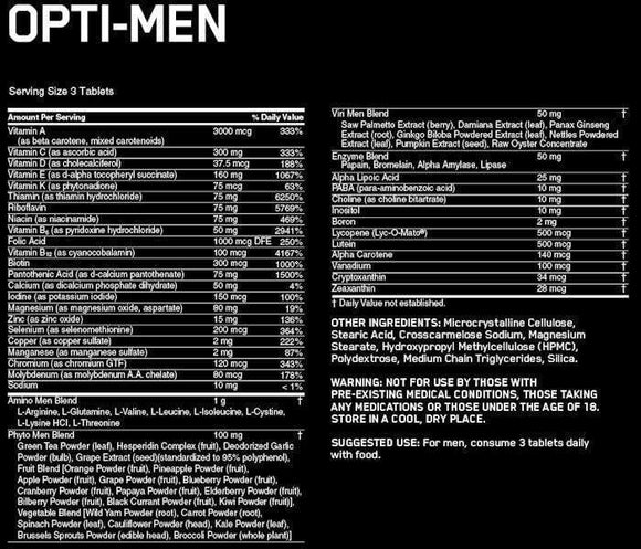 Optimum Nutrition Opti-Men 240 tabs|Multi Vitamin|Mass For Life|