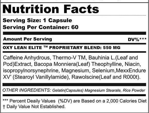 Genone Labs Oxy Lean 60 Caps|Appetite Control|Mass For Life|