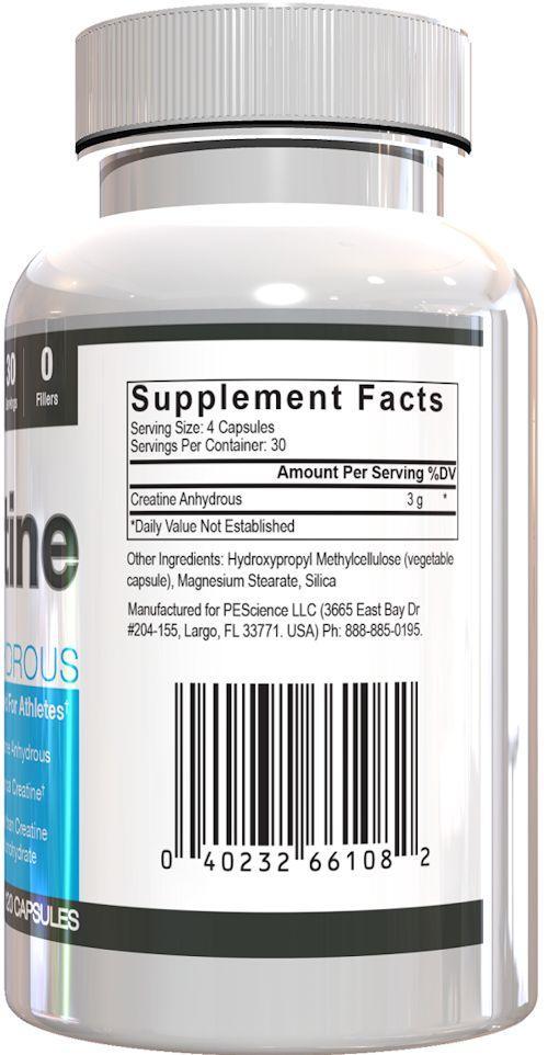 PEScience TruCreatine 120 caps|Creatine|Mass For Life|