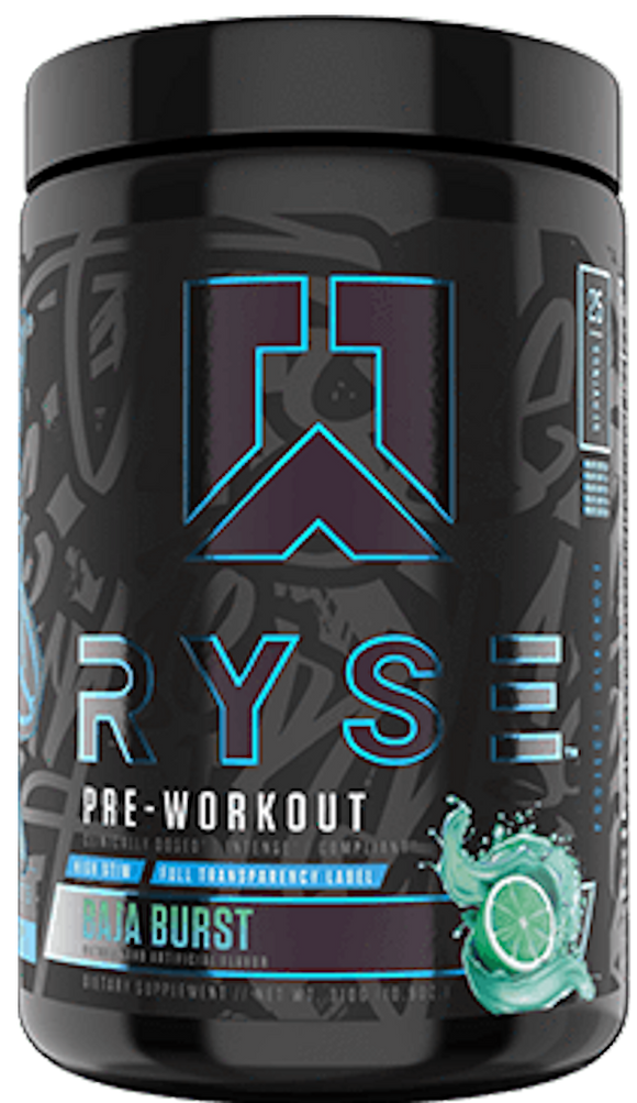 Ryse Supplements Black High-Stimulant Pre-Workout|NO3|Mass For Life|
