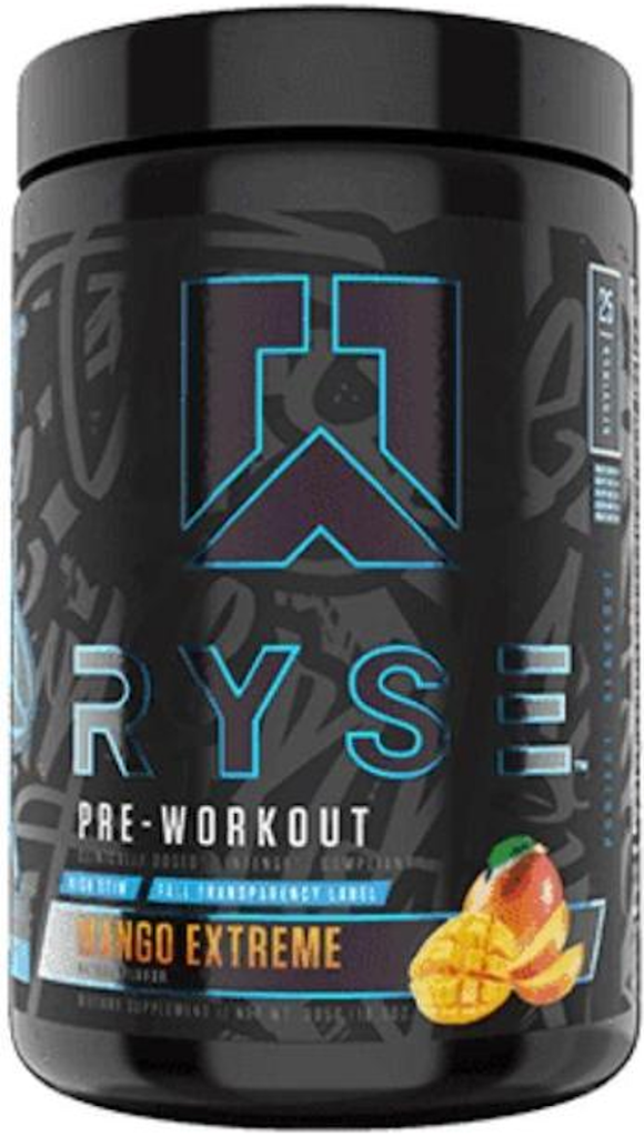 Ryse Supplements Black High-Stimulant Pre-Workout|NO3|Mass For Life|