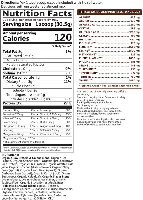 Garden of Life Raw Protein & Greens|Greens - Superfoods|Mass For Life|