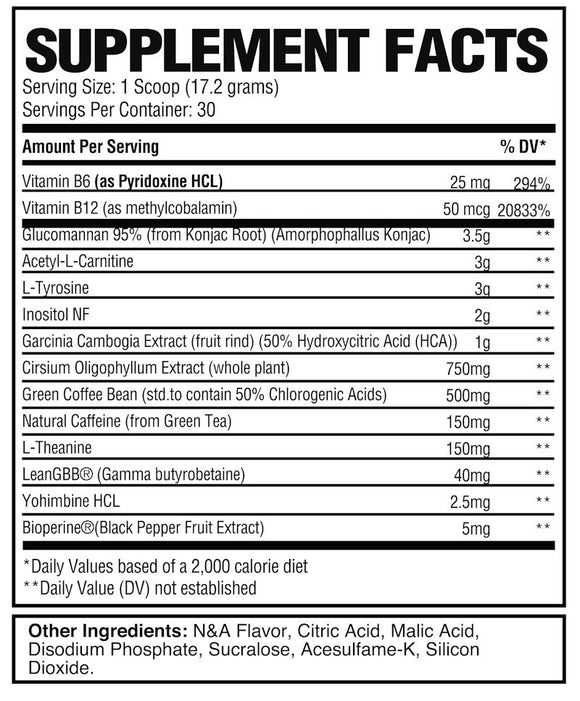 Raw Nutrition Burn Thermogenic Powder 30 Servings|Fat Burner|Mass For Life|