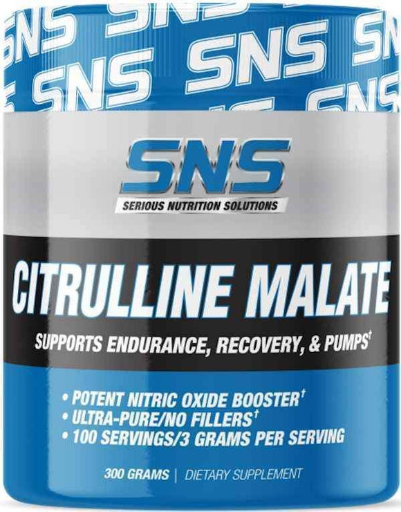 SNS Serious Nutrition Solutions Citrulline Malate Powder 100 servings|Citrulline|Mass For Life|