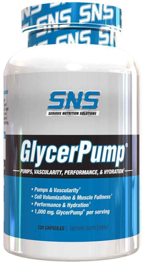 SNS Serious Nutrition Solutions GlycerPump 120 caps|Muscle Pumps|Mass For Life|