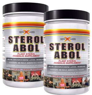 GenXLabs SterolABOL double pak with FREE T-Shirt|Test Booster|Mass For Life|