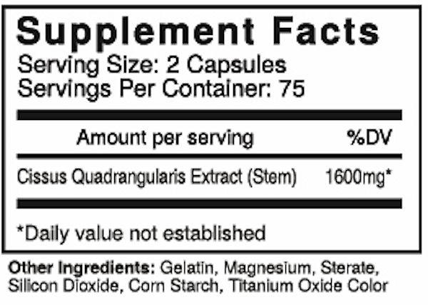 USP Labs Super Cissus Joint & Muscle Support Facts