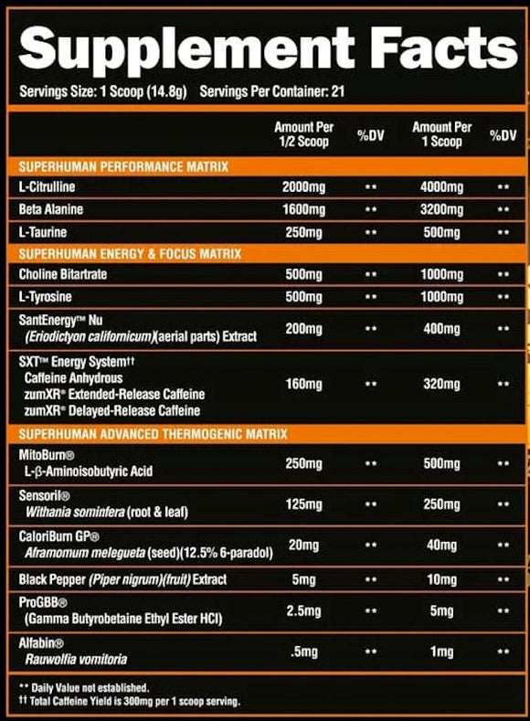 Alpha Lion Superhuman Burn Thermogenic Formula|Pre-Workout|Mass For Life|