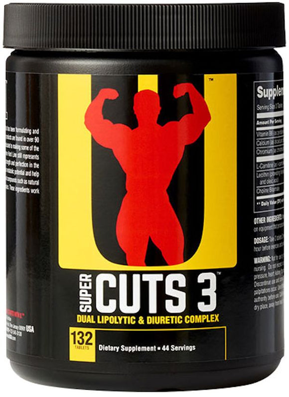 Universal Nutrition Super Cuts 3 132 Tabs|Fat Burner|Mass For Life|