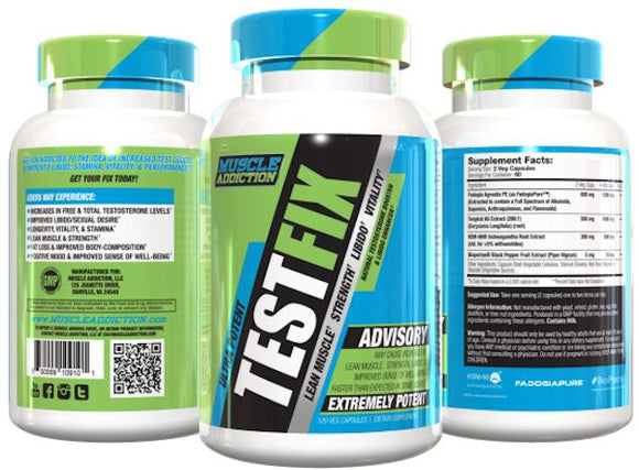 Muscle Addiction Test Fix 120 Caps|Test Booster|Mass For Life|