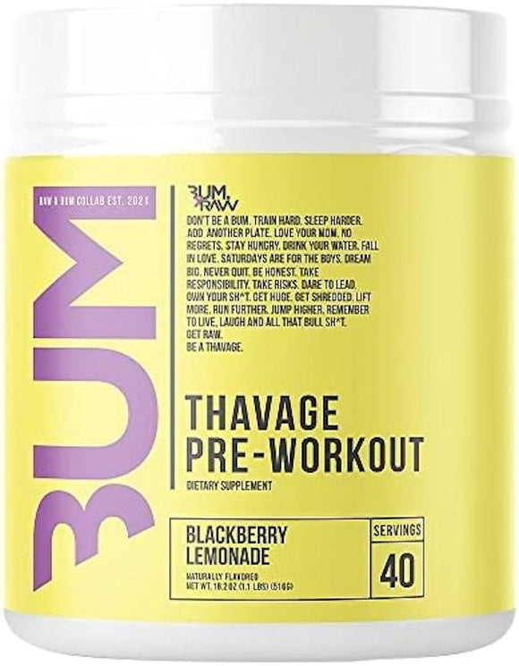 Raw Nutrition Thavage Pre-Workout 40 servings|Pre-Workout|Mass For Life|